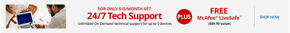 24/7 Tech Support Unlimited On-Demand Technical Support for up to 3 devices.